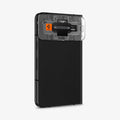 AGL06207 - Google Pixel Fold Optik EZ Fit Lens Protector showing the back and partial side with ez fit tray installed onto camera lens