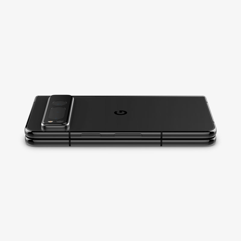 AGL06207 - Google Pixel Fold Optik EZ Fit Lens Protector showing the back and side with device laying flat