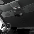 ACP09093 - R1S (2022-2025) Rivian CryoShade RO260 in Black showing the front of the vehicle installed with the sun protector