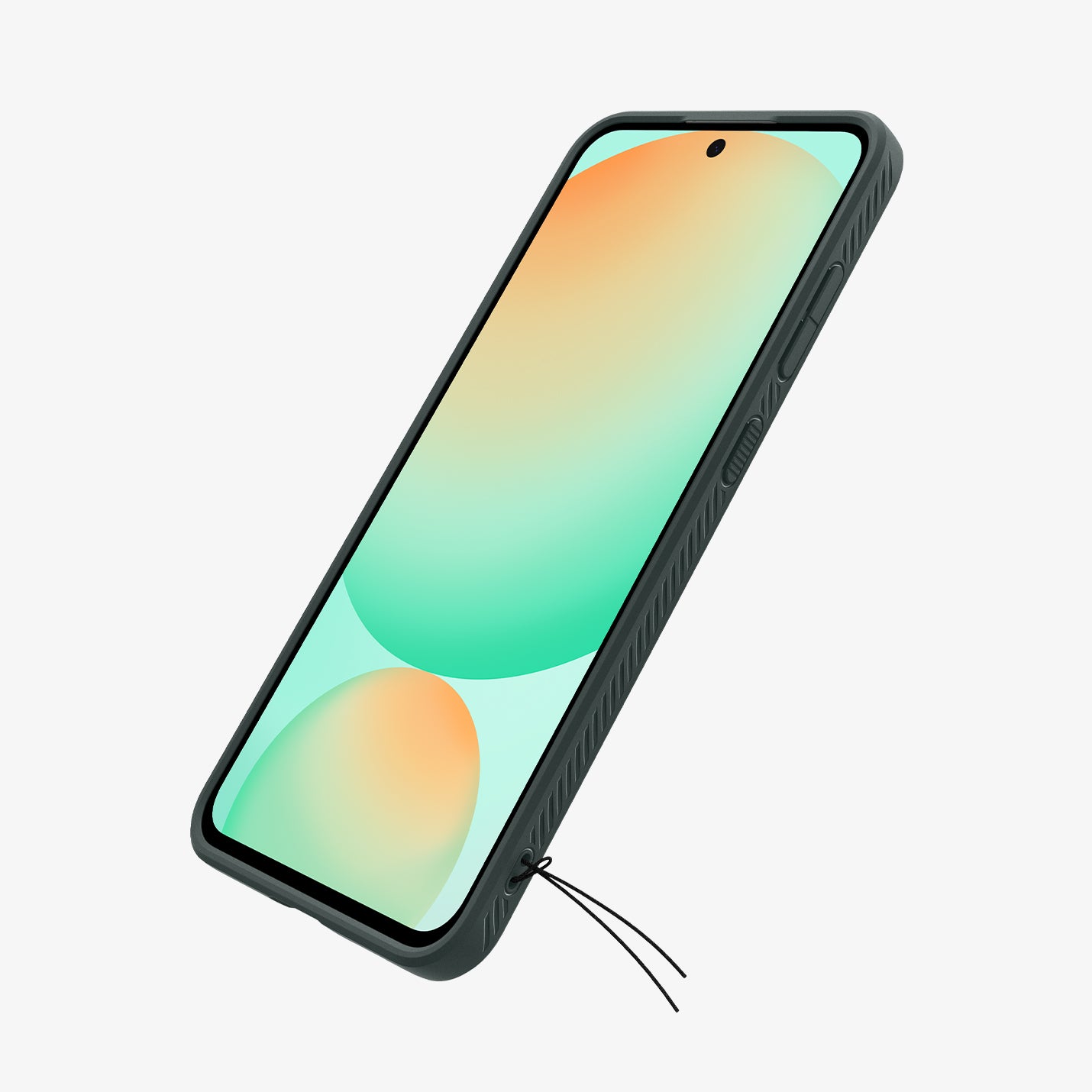 ACS08619 - Galaxy S24 FE Case Liquid Air in Abyss Green showing the front, partial side with button holes
