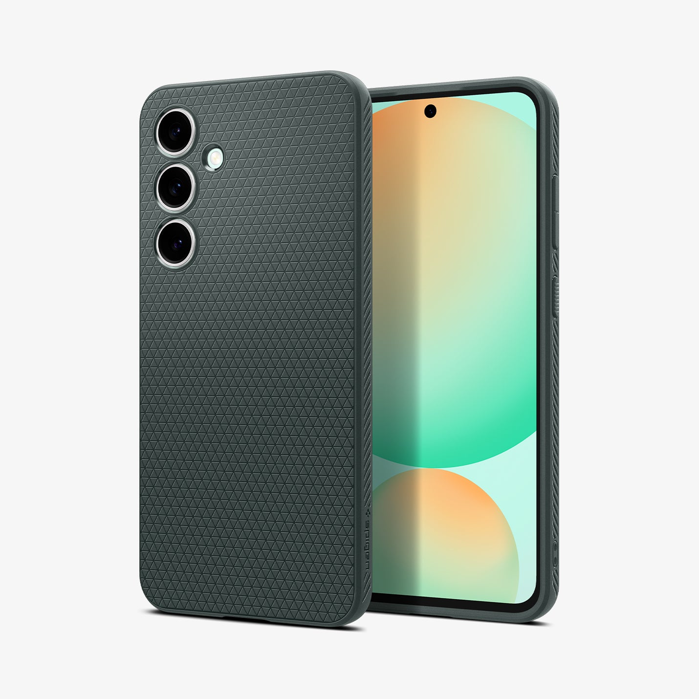 ACS08619 - Galaxy S24 FE Case Liquid Air in Abyss Green showing the back, partial front and sides
