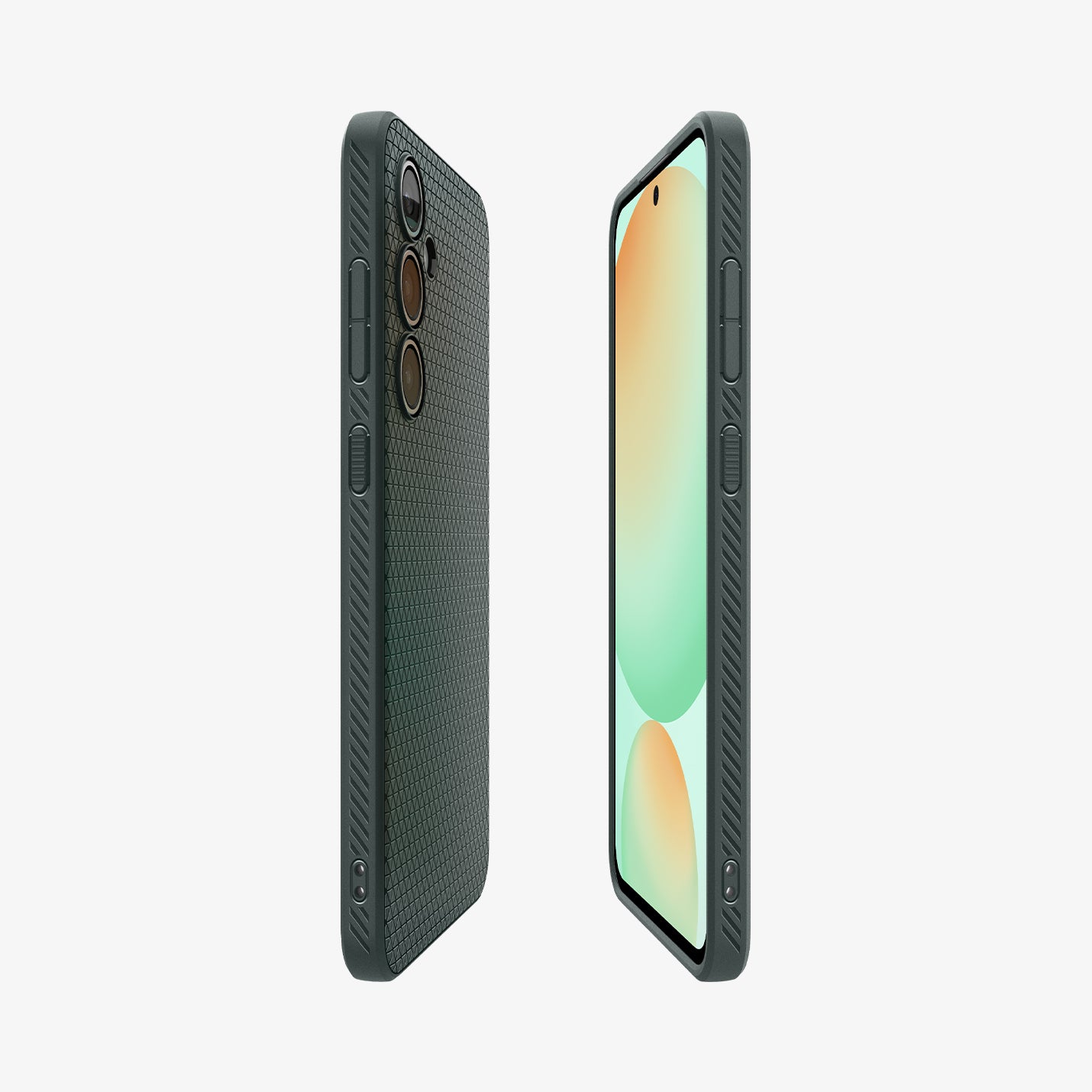 ACS08619 - Galaxy S24 FE Case Liquid Air in Abyss Green showing the  partial back, partial front and sides