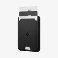 AFA09204 - Galaxy S25 Series MagFit Card Holder Valentinus 3 Cards (MagFit) in Black showing the front and partial side with 3 cards inserted