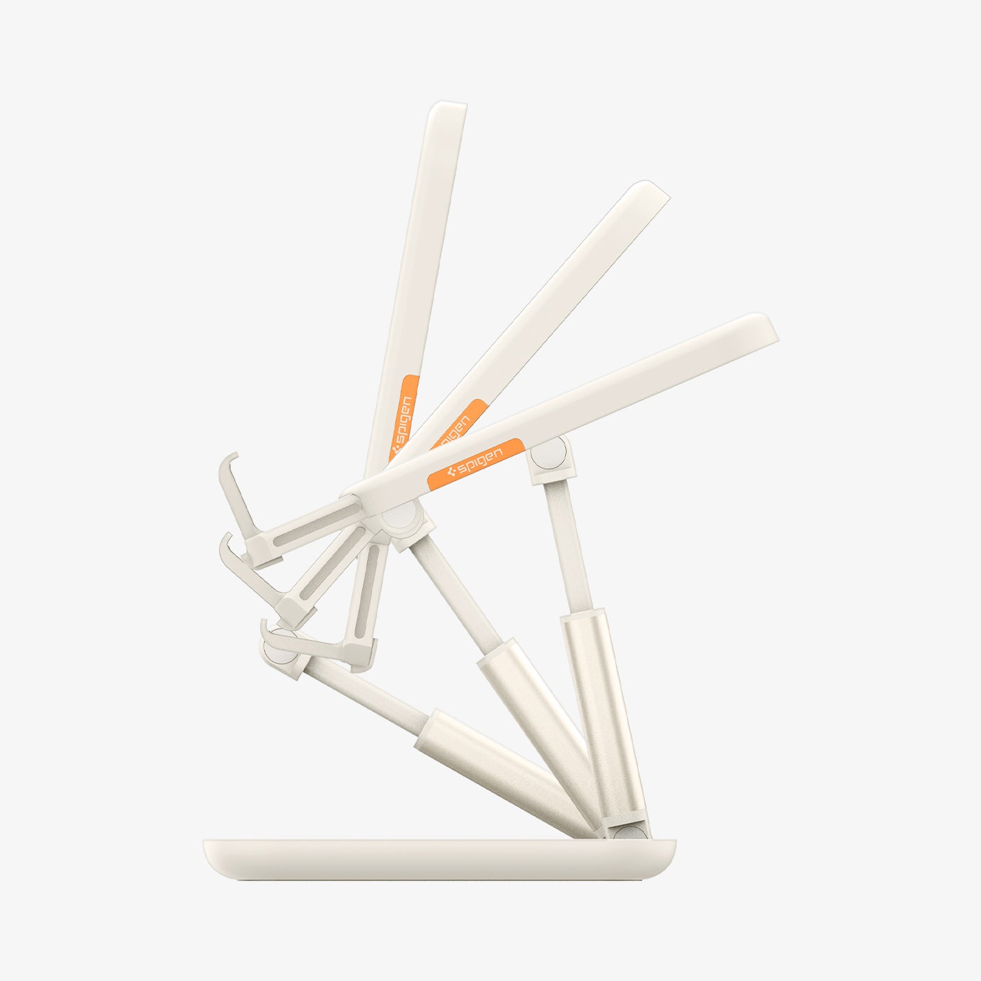AMP07117 - Universal Phone Stand S311-1 in Dune Beige showing the side and bottom and its flexibility