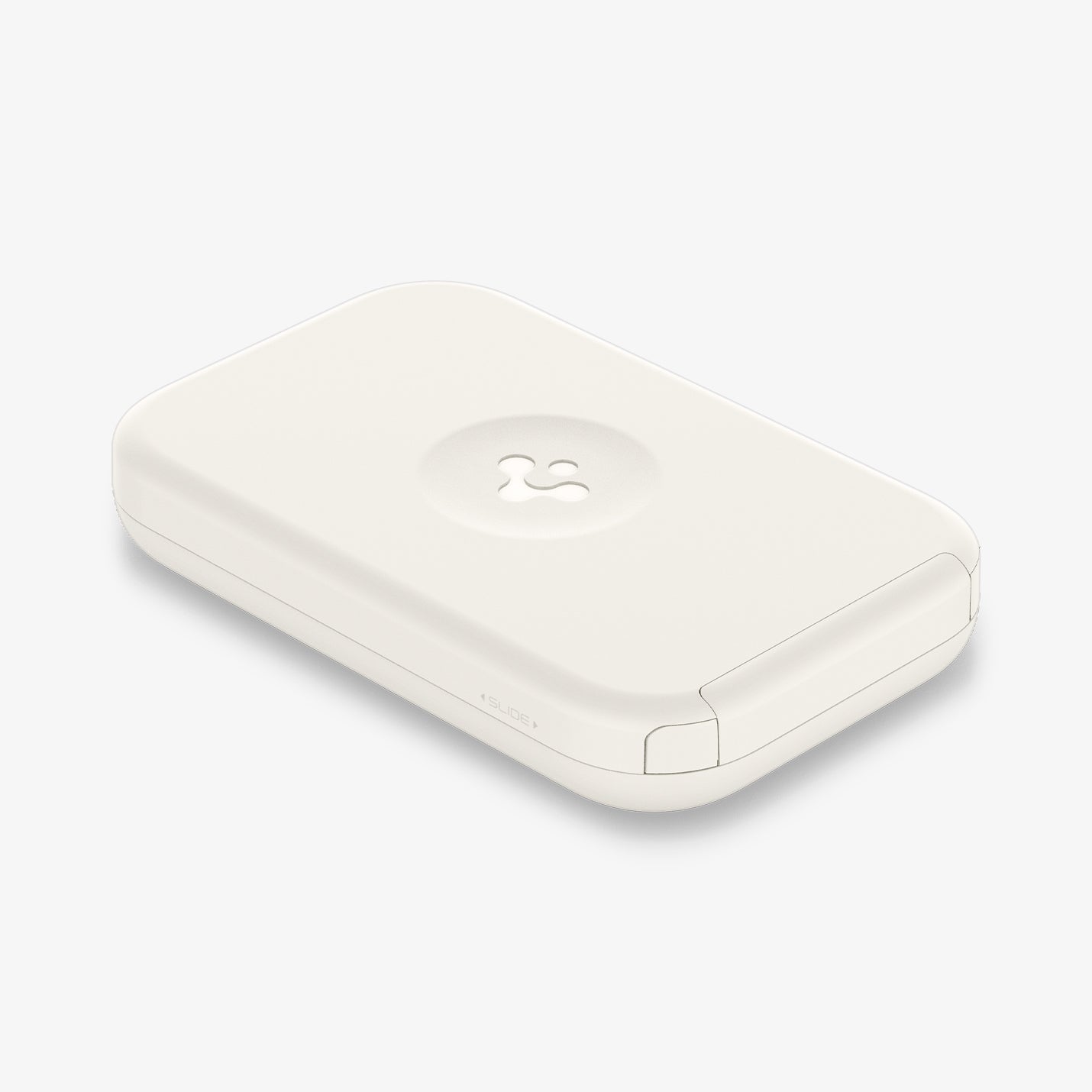 AMP07117 - Universal Phone Stand S311-1 in Dune Beige showing the front and partial sides of the stand charger head