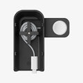 AMP06527 - Apple 3-in-1 Stand S318W in Gunmetal showing the inner of a stand holder with a charger cable rolled inside