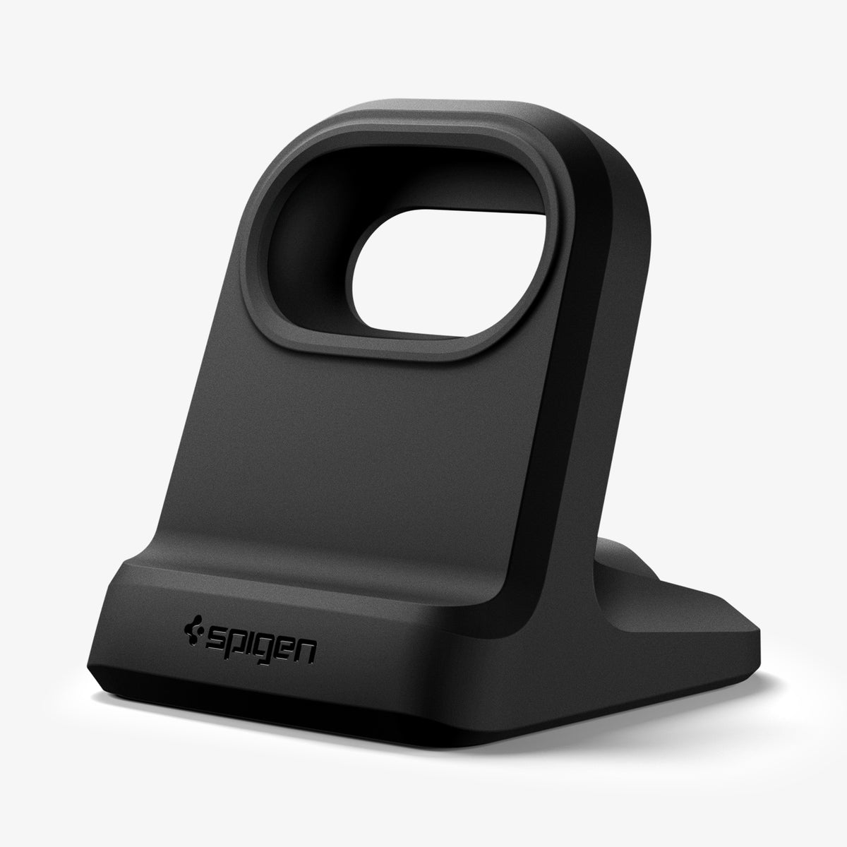 AMP11999 - Fitbit Air Night Stand | S356 in Black showing an angled front view of the charging stand with an open charging mount