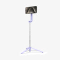 AMP07658 - Tripod Selfie Stick (Mag Fit) | S571W in Lavender showing the front of the device attached to the tripod selfie stick extended with a stand