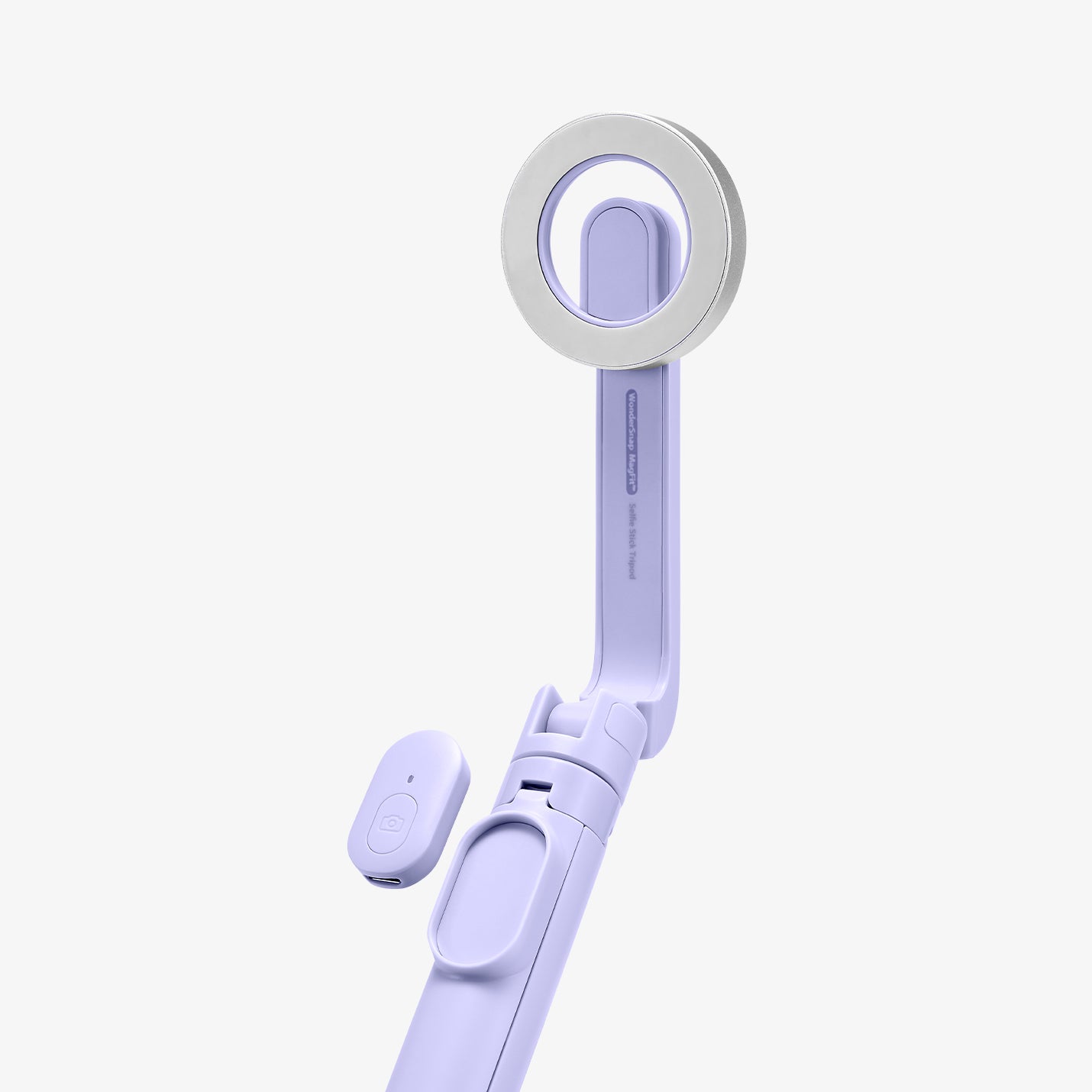 AMP07658 - Tripod Selfie Stick (Mag Fit) | S571W in Lavender showing the front, retracted