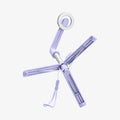 AMP07658 - Tripod Selfie Stick (Mag Fit) | S571W in Lavender showing the front, sides and tripod stand open