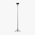 AMP11372 - Selfie Stick | S582W in Black showing a fully extended telescopic pole with tripod base supporting a mounted smartphone for hands-free shooting.