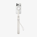 AMP11373 - Selfie Stick | S582W in Dune Beige showing a compact handheld design with a magnetic phone mount and attached wrist strap for secure grip and portability.