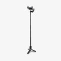 AMP08945 - Gimbal Selfie Stick | S620W in Black showing fully extended tripod stand without phone at maximum height with gimbal head and fill light attached