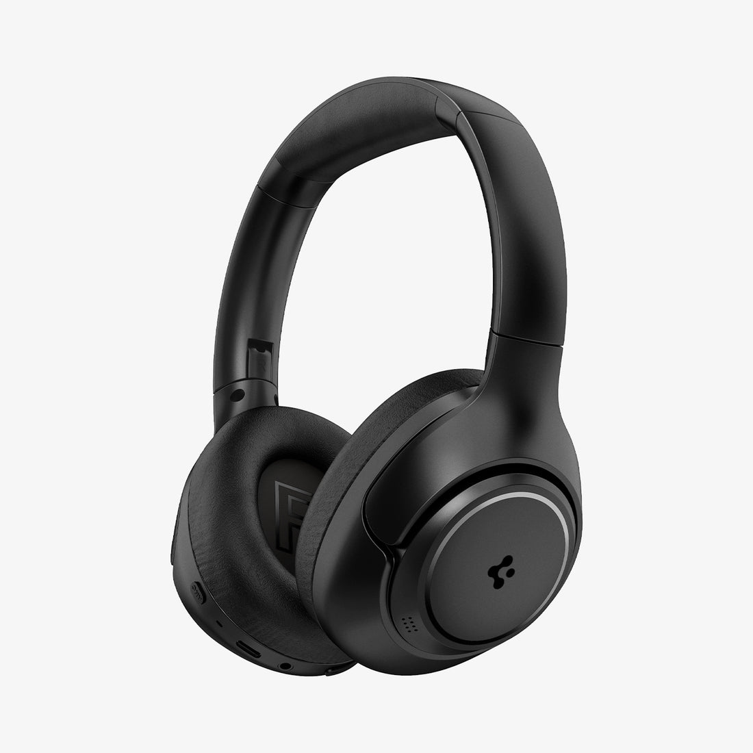 ASD09691 - Spigen Active Noise Cancelling SA2403 in Black showing the front and side and front