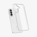 ACS11133 - Spigen Ultra Hybrid Galaxy A37 5G case in Crystal Clear lifting away from phone, showing transparent hard back panel