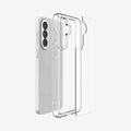 ACS11133 - Spigen Ultra Hybrid Galaxy A37 5G case in Crystal Clear - exploded view showing hard PC back panel and flexible TPU bumper
