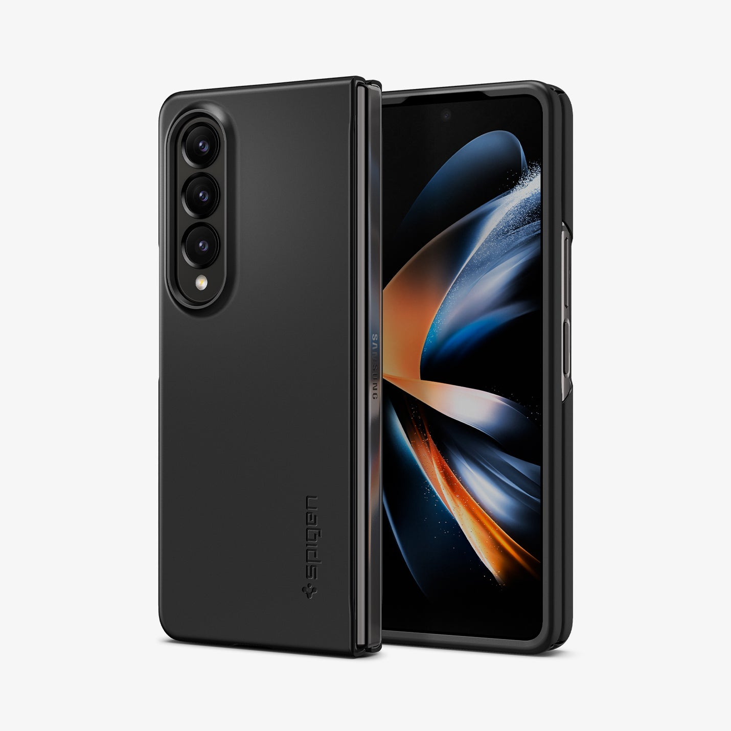 ACS05103 - Galaxy Z Fold 4 Case AirSkin in black showing the back and front