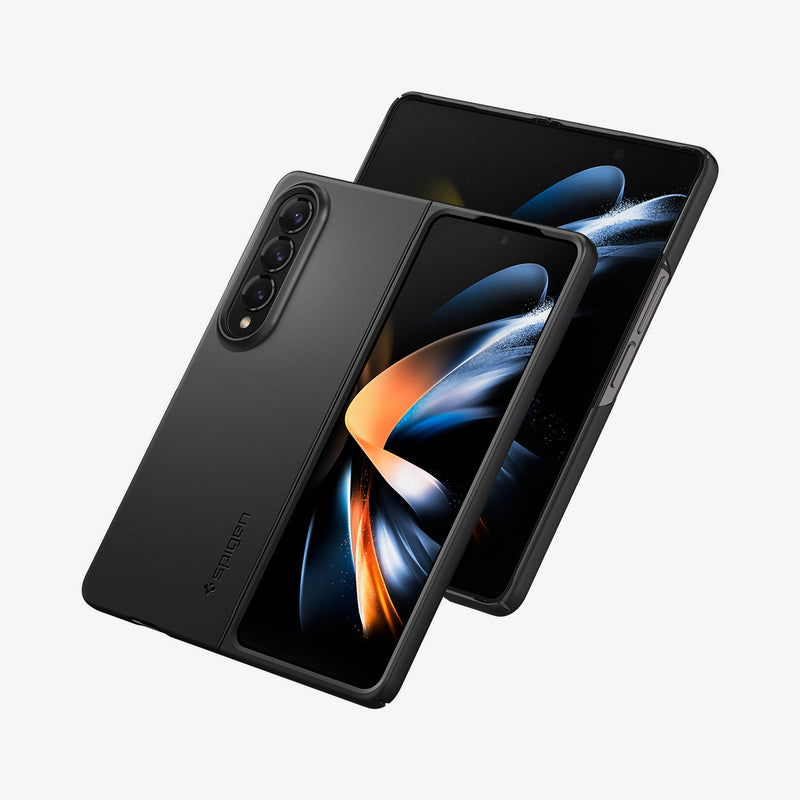 ACS05103 - Galaxy Z Fold 4 Case AirSkin in black showing the back and front for two devices