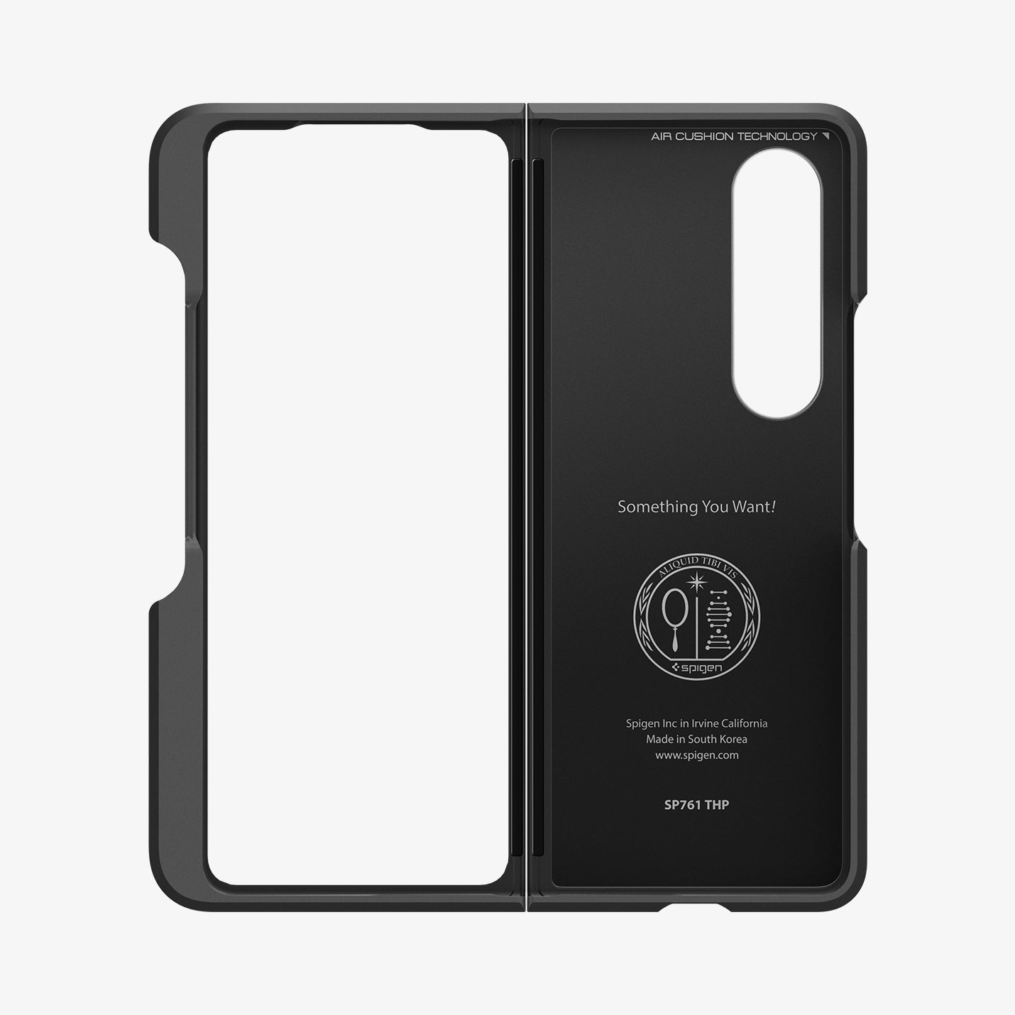 ACS05099 - Galaxy Z Fold 4 Case Thin Fit P in black showing the inside of case