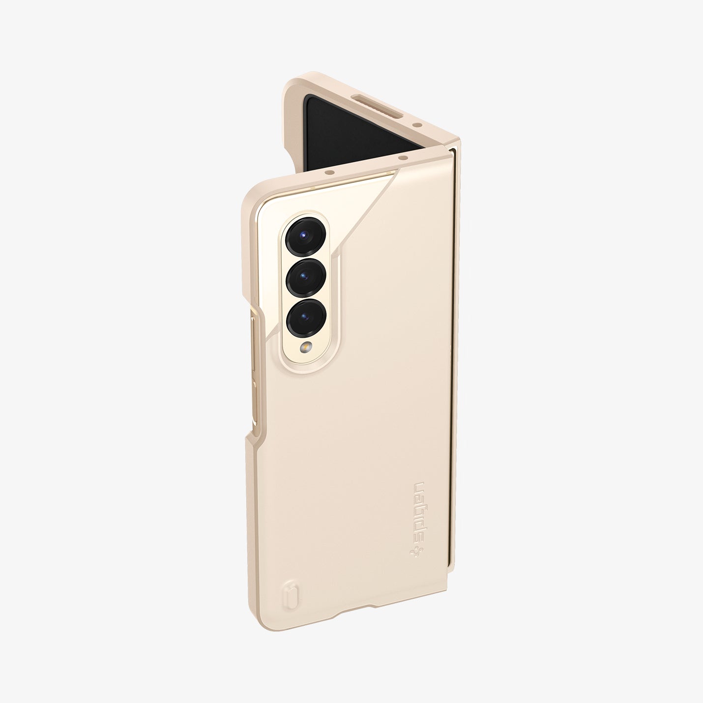 ACS05511 - Galaxy Z Fold 4 Case Thin Fit P in pearled ivory showing the back, top and partial front