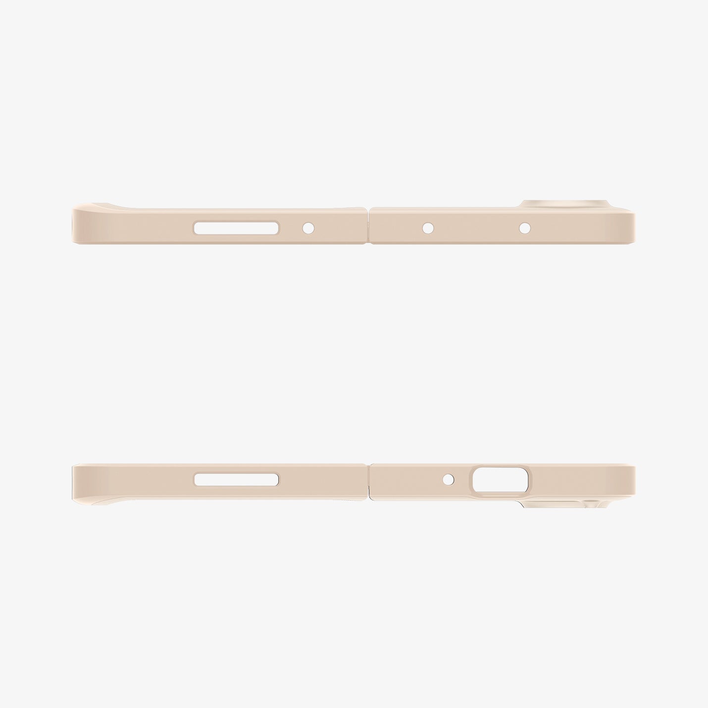 ACS05511 - Galaxy Z Fold 4 Case Thin Fit P in pearled ivory showing the top and bottom with precise cutouts