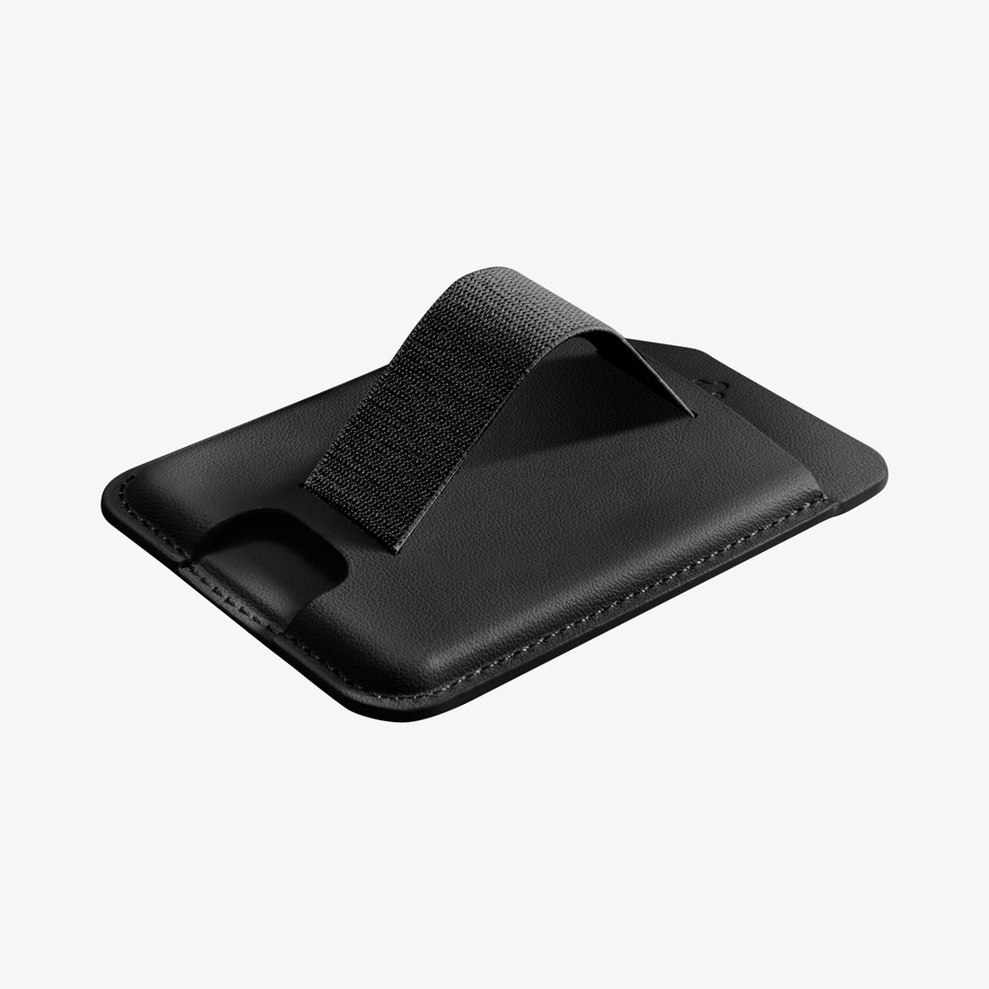 AFA10802  - MagSafe SleekBand Card Holder | 3 Cards (MagFit) in Dark Black showing front with card in the product