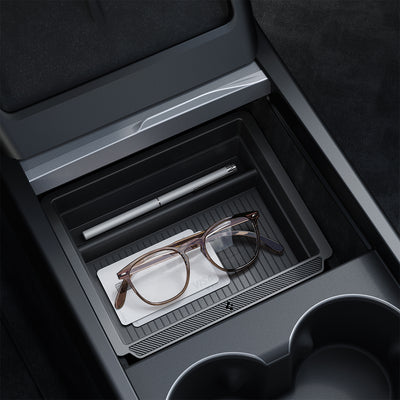 Tesla Series - Sliding Center Console Organizer Upper Tray | 2-Section