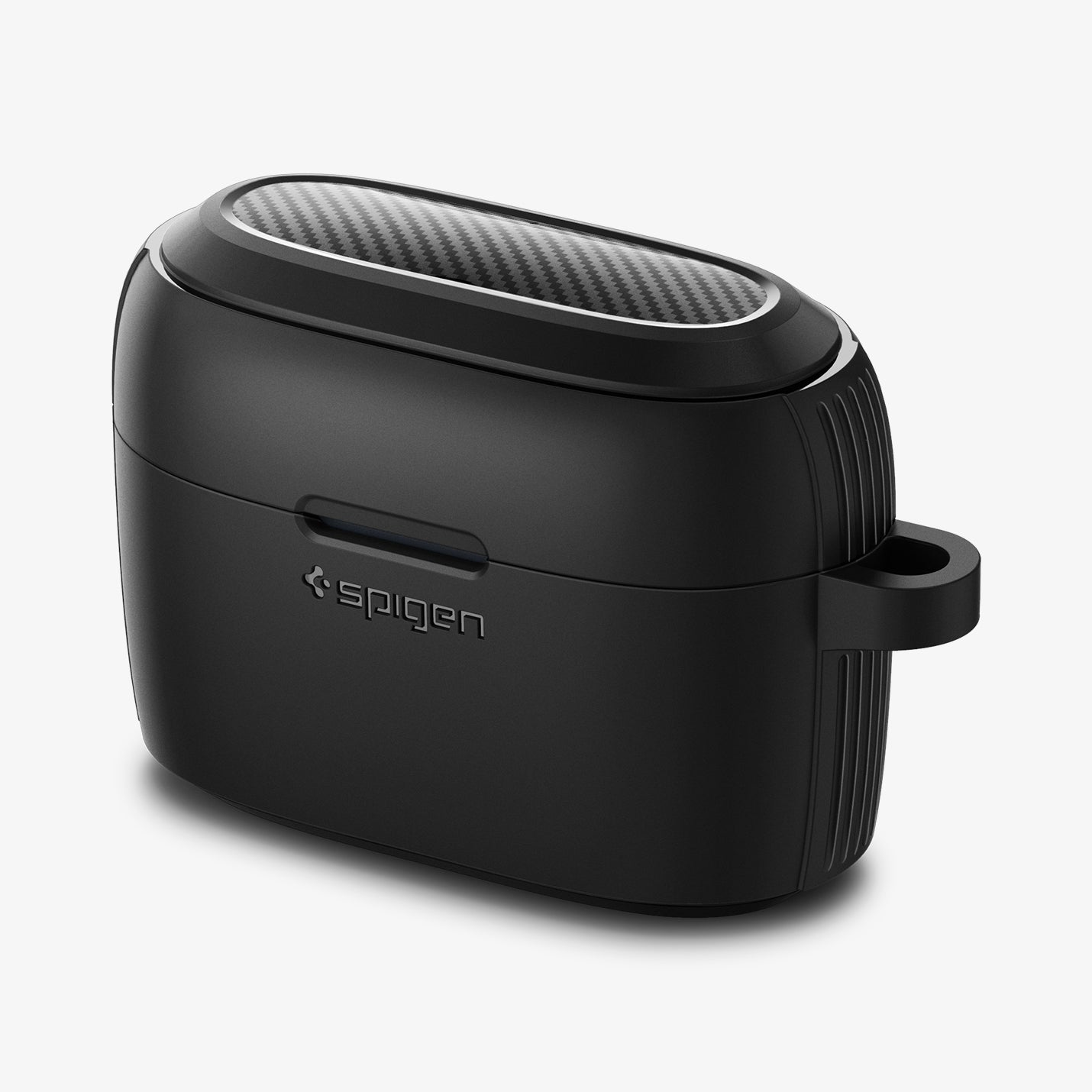 ACS05236 - Sony Earbuds Linkbuds S Case Rugged Armor in black showing the front, top and side