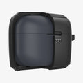 ACS05236 - Sony Earbuds Linkbuds S Case Rugged Armor in black showing the front with case cut half open