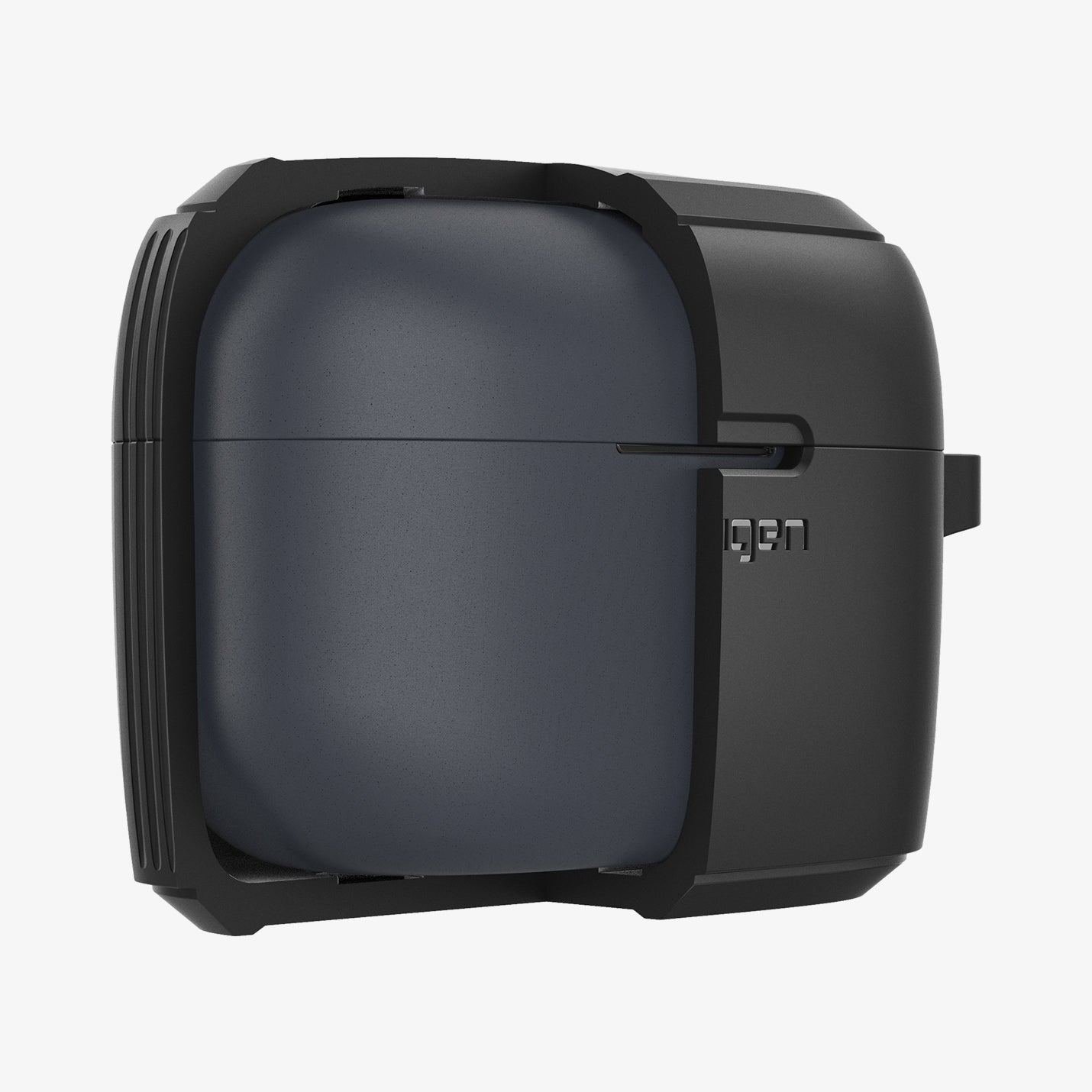 ACS05236 - Sony Earbuds Linkbuds S Case Rugged Armor in black showing the front with case cut half open