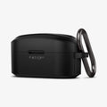 ACS03364 - Sony Earbuds xf100xm4 Case Rugged Armor in black showing the front and partial side with carabiner