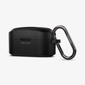 ACS03364 - Sony Earbuds xf100xm4 Case Rugged Armor in black showing the front and side with carabiner attached