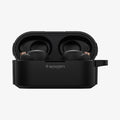 ACS03364 - Sony Earbuds xf100xm4 Case Rugged Armor in black showing the front with top open and earbuds inside