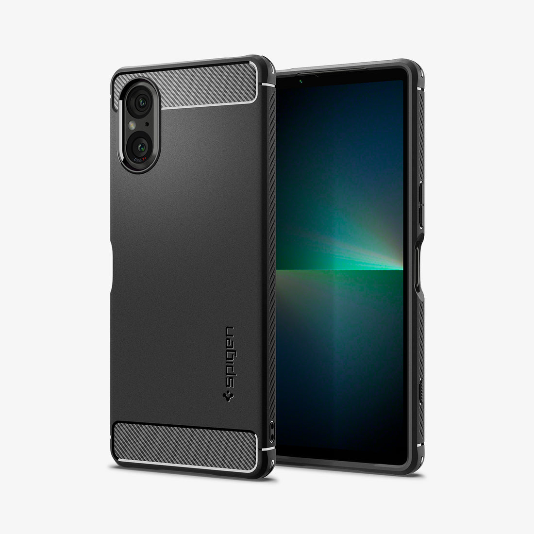 ACS09591 - Sony Xperia 10 VII Case Rugged Armor in Matte Black showing the back