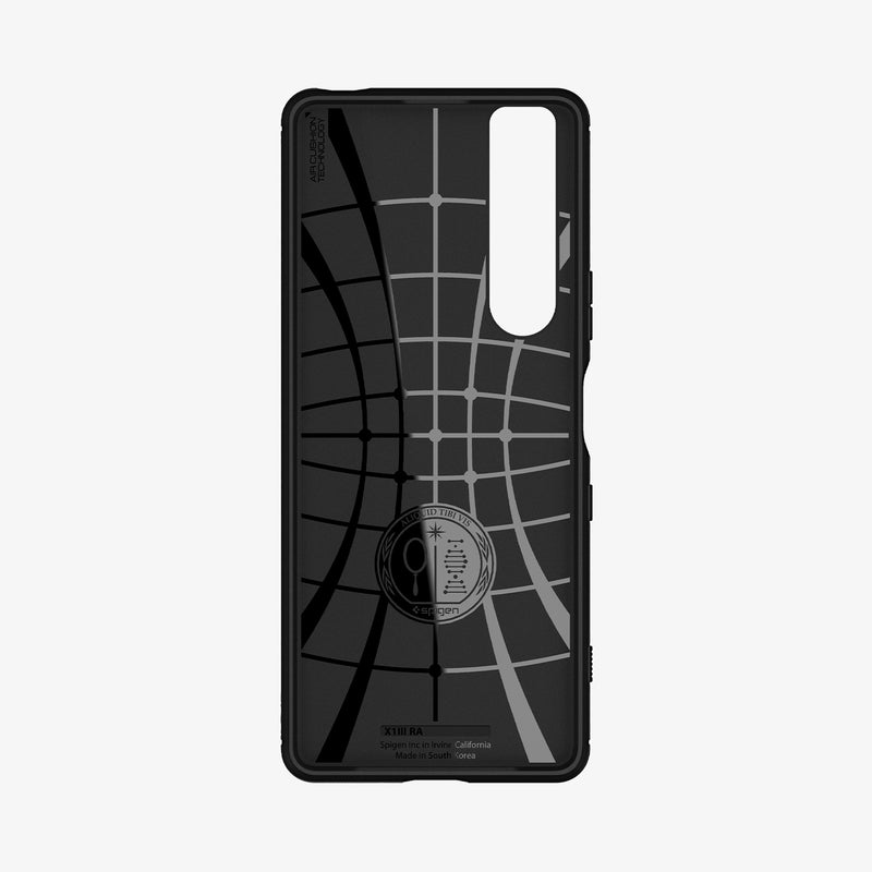 ACS02841 - Sony Xperia 1 III Case Rugged Armor in matte black showing the inside of case
