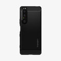 ACS02841 - Sony Xperia 1 III Case Rugged Armor in matte black showing the back