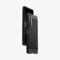 ACS04552 - Sony Xperia 5 IV Case Rugged Armor in matte black showing the sides, partial back and front