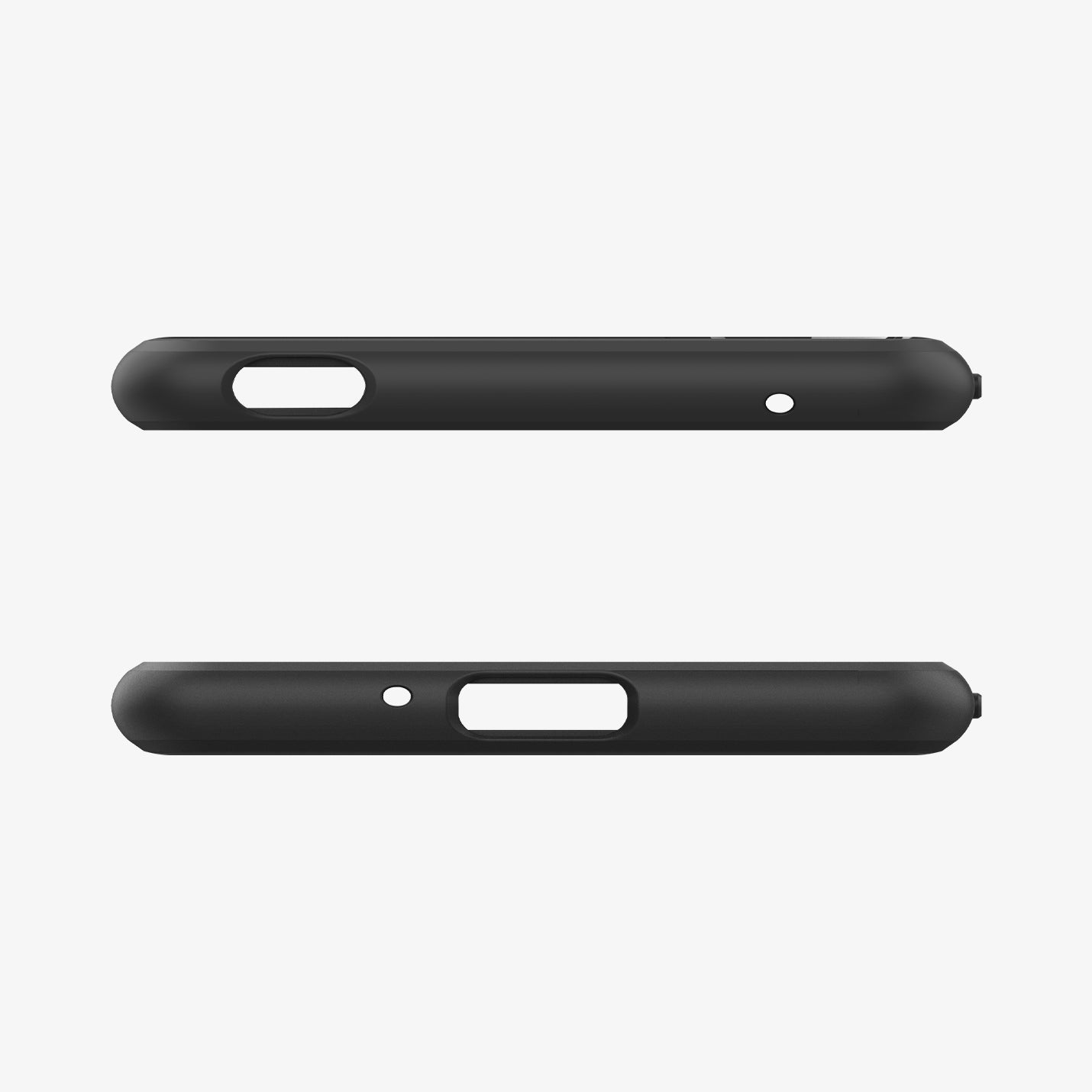 ACS03128 - Sony Xperia 5 III Case Rugged Armor in matte black showing the top and bottom