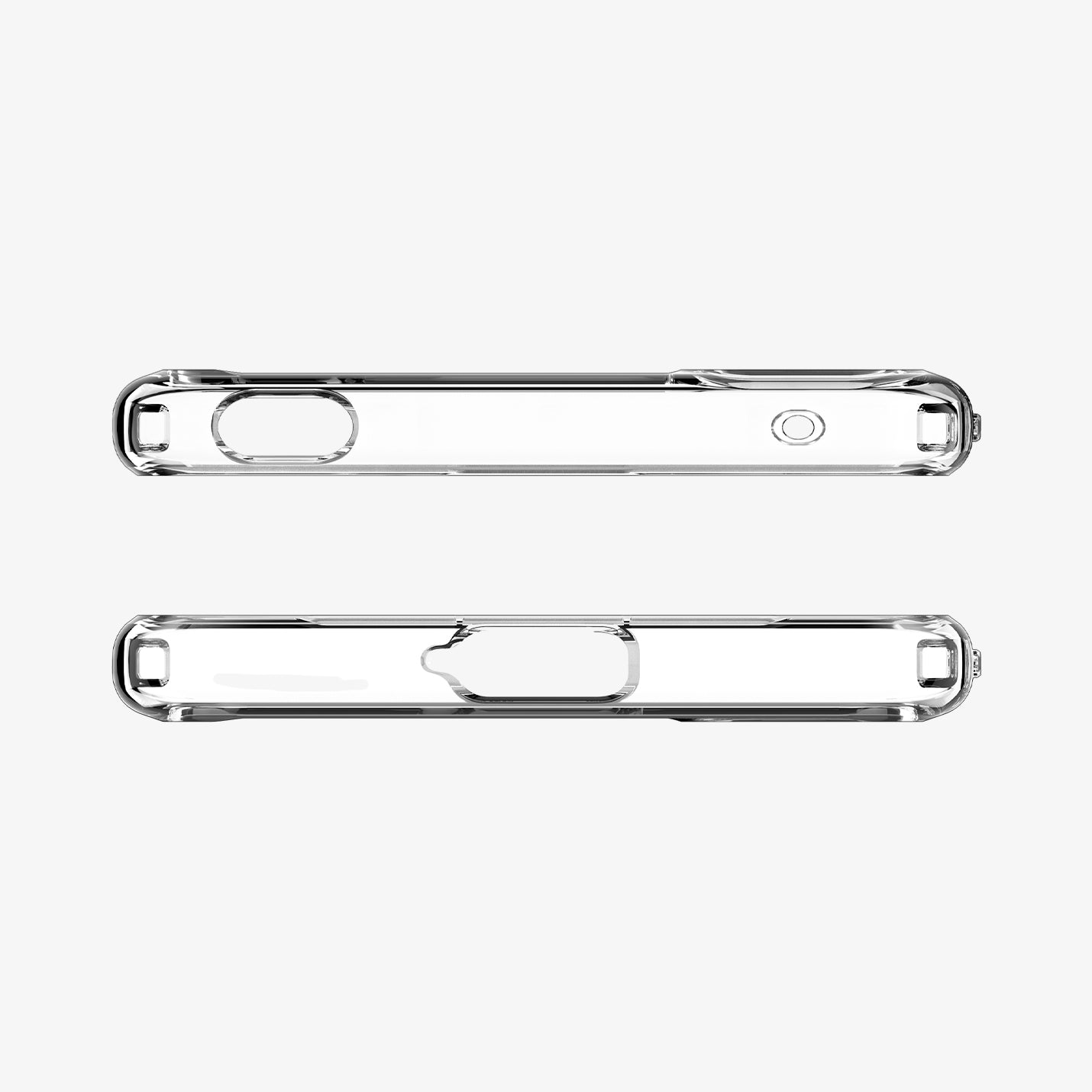 ACS04551 - Sony Xperia 5 IV Case Ultra Hybrid in crystal clear showing the top and bottom