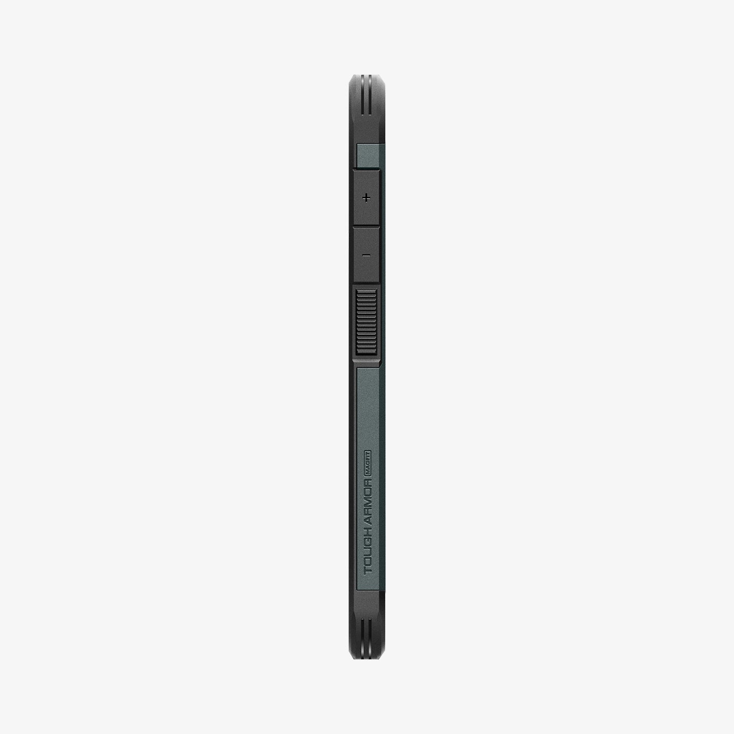 ACS09010 - Galaxy S25 Case Tough Armor AI (MagFit) in Abyss Green showing the side