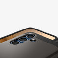 ACS09009 - Galaxy S25 Case Tough Armor AI (MagFit) in Gunmetal showing partial back, partial front with camera lens zoomed in
