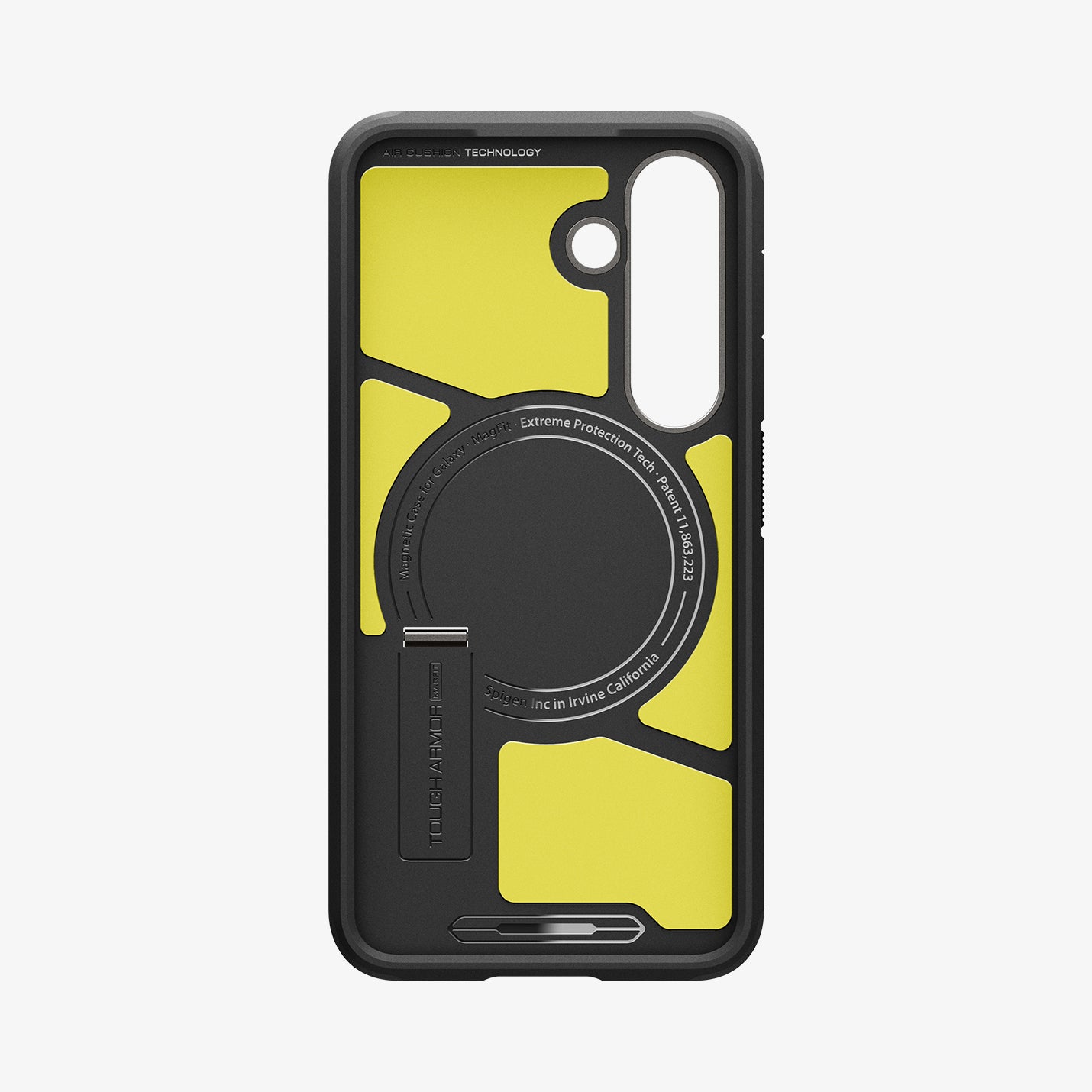 ACS09009 - Galaxy S25 Case Tough Armor AI (MagFit) in Gunmetal showing the inner