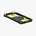 ACS09009 - Galaxy S25 Case Tough Armor AI (MagFit) in Gunmetal showing the inner, partial side and bottom of a case