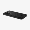 ACS07208 - Galaxy S24 Case Core Armor in Matte Black showing the back, partial bottom and partial side with side buttons on flat surface