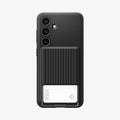ACS07360 - Galaxy S24 Case Liquid Slot in Matte Black showing the back with card slot and a card