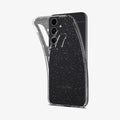 ACS06370 - Galaxy S23 FE Case Liquid Crystal Glitter in crystal quartz showing the back with case bending away from the device