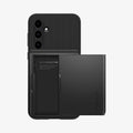 ACS06377 - Galaxy S23 FE Case Slim Armor CS in black showing the back with card slot open