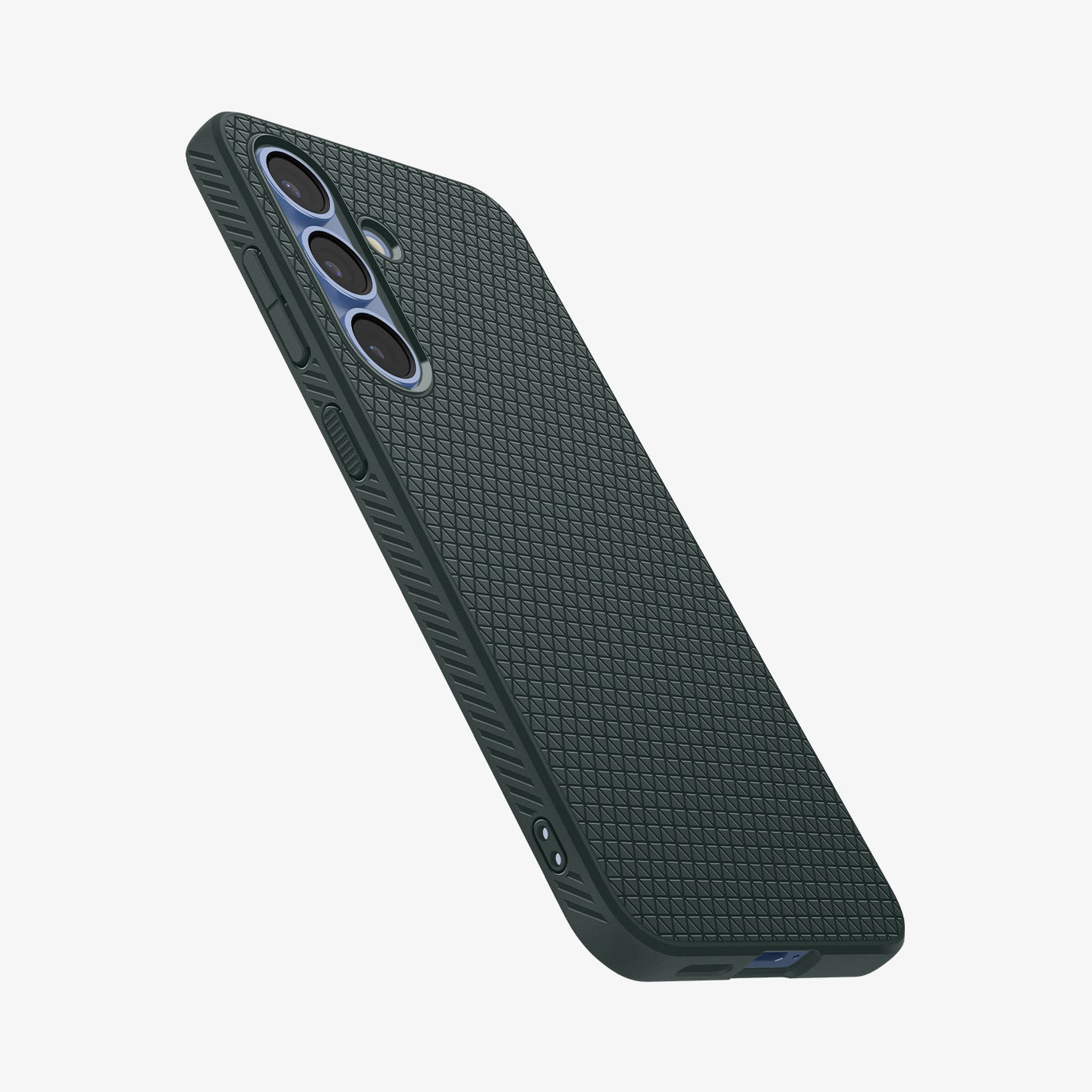 ACS09001 - Galaxy S25 Case Liquid Air in Abyss Green showing the back, partial side and bottom