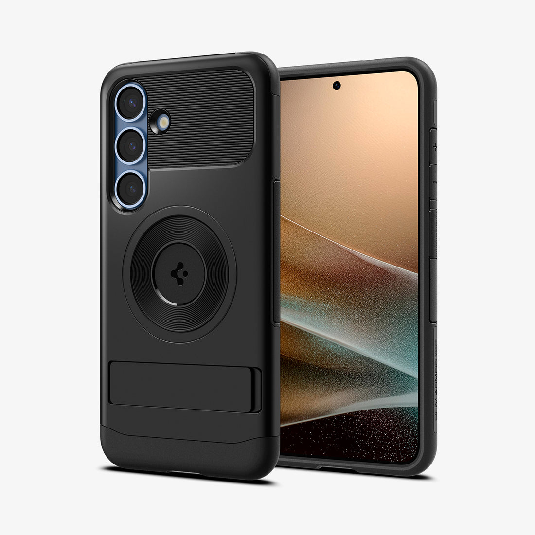 ACS08915 - Galaxy S25 Plus Case Slim Armor (MagFit) in Black showing the back, partial front and sides