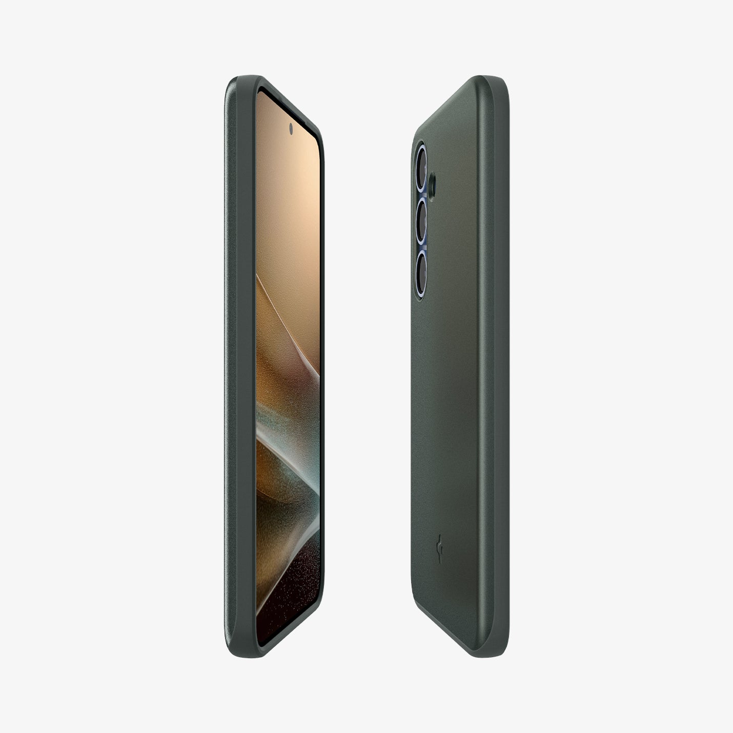 ACS08994 - Galaxy S25 Case Thin Fit (MagFit) in Abyss Green showing the partial front, partial back and sides